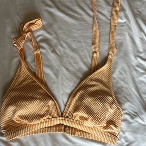 Time and Tru Yellow Striped Bikini Top
